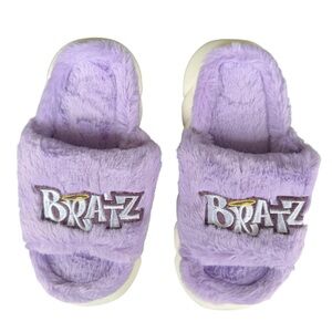 Bratz Purple Faux Fur Slippers Dearfoams Cozy Fall Winter House Slippers 38 39